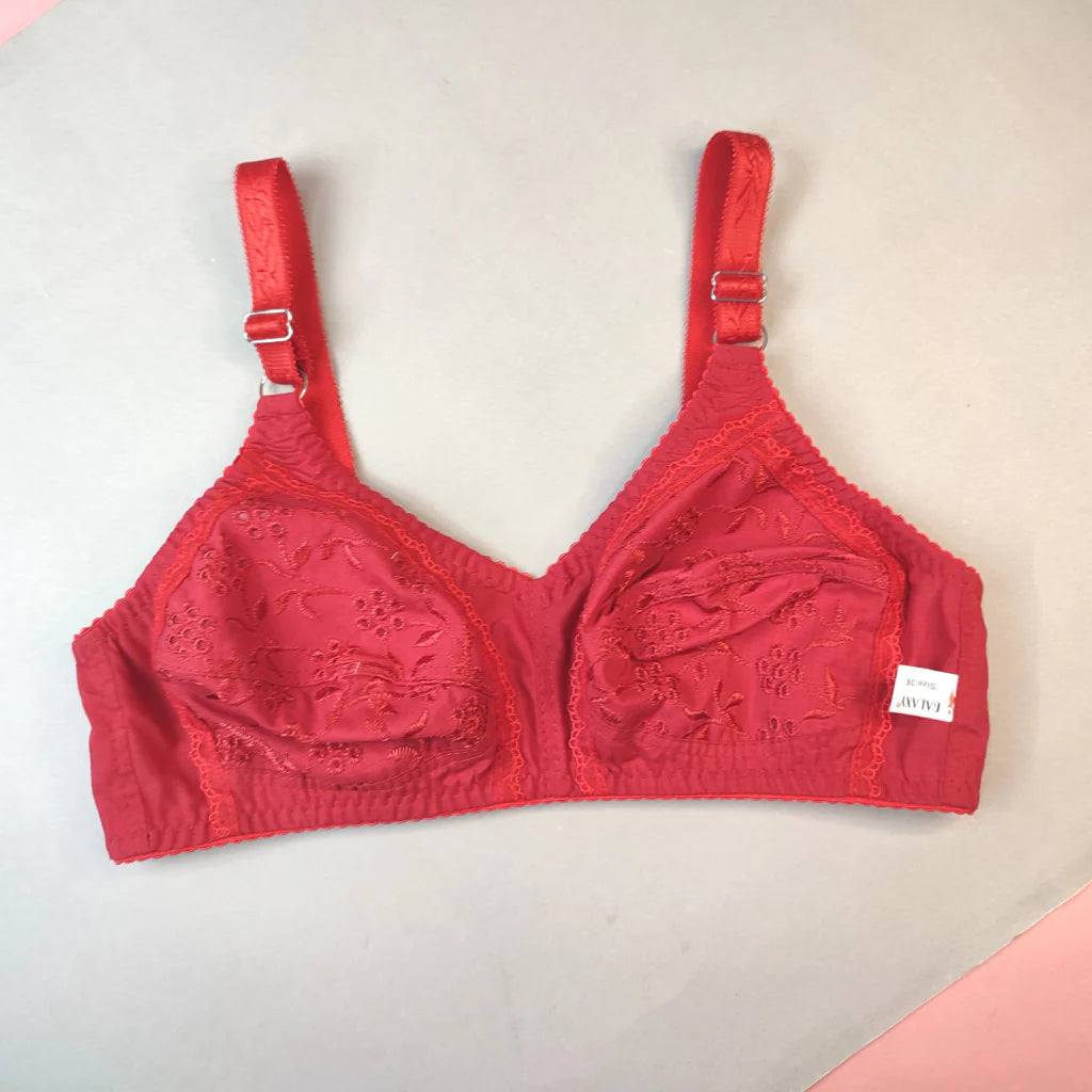 Cotton bra red